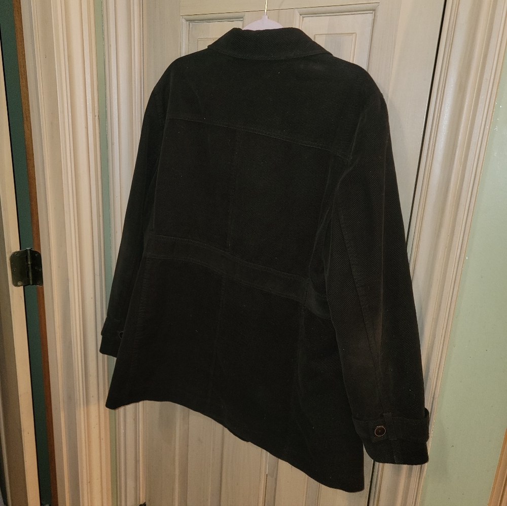 Misses Sz XL Jones New York Signature Brown Corduroy Toggle Button Coat - Picture 6 of 10